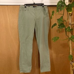 Talbots flawless five pocket olive green plus size pants